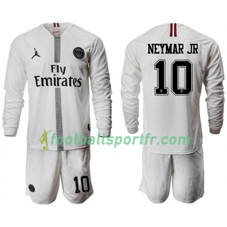 Tenue Paris Saint Germain NEYMAR JR 10 Jordan Blanc Enfant Troisieme 2018-2019 Maillot de Foot ML